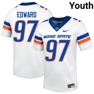#97 Youth Mikaio Edward White Boise State College Football Player Jersey 270251-829