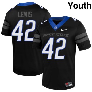 #42 Official Boise State Broncos Youth Black College Football Zyhaire Lewis Jerseys 284826-343